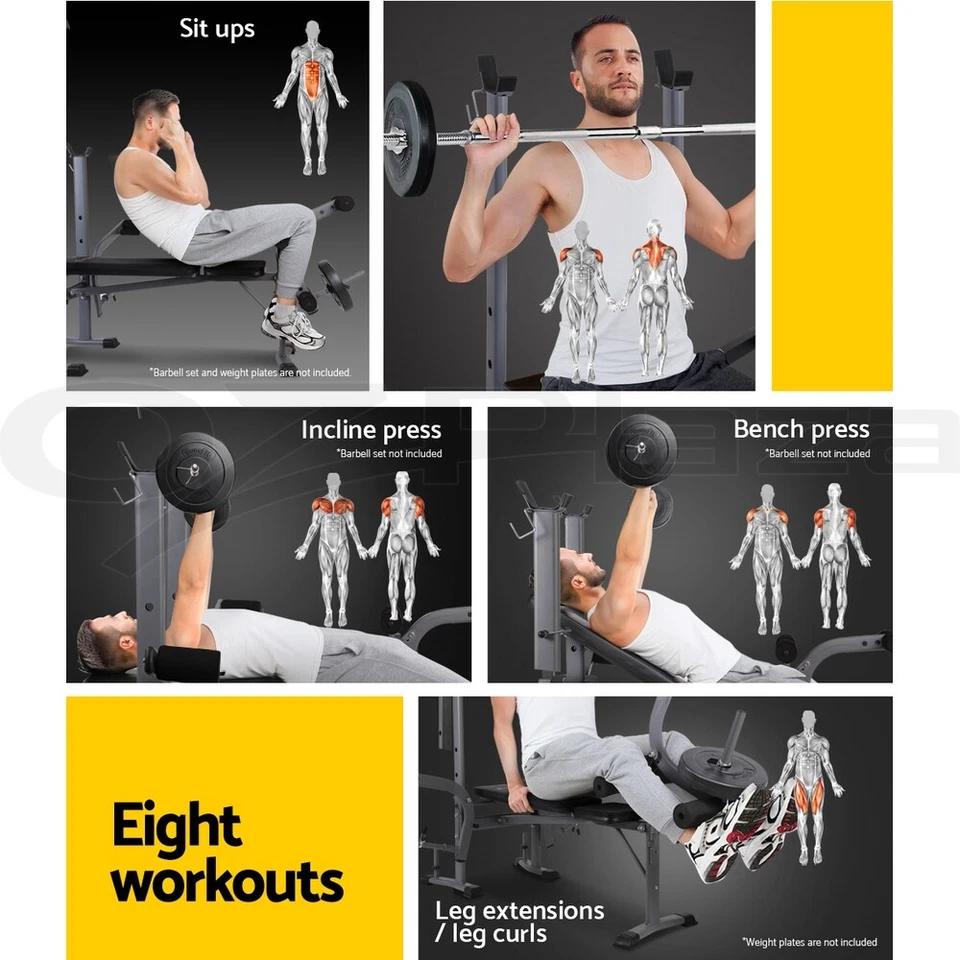 Everfit Weight Bench Fitness Bench Adjustable Bench Press 8-In-1 Gym Equipment - image 4 of 4