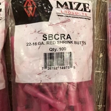 100/Bag Wire Shrink Butts Connectors Red 22-16 Gauge AWG Ga Car Radio Terminals