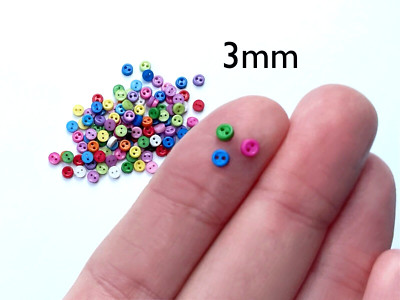 100 Stück 3 mm 0,12 Zoll Mini Knöpfe Puppenkleidung Miniaturknöpfe Nähzubehör