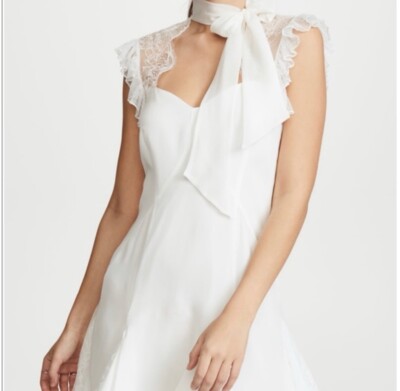 Cinq A Sept White Silk Lace Dress Cinq A Sept White Silk Lace Dress