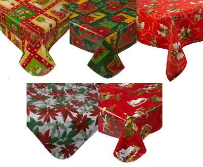 Weihnachten Tisch Schutz Abdeckung Tischdecke PVC abwischbar Xmas Dinner Party