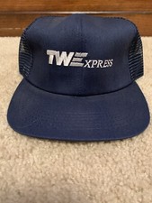 Vintage TWExpress Snapback Trucker Hat Made In The USA Legend Blue