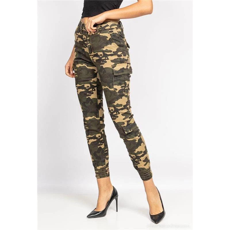 Ladies Cargo Skinny IN Army-Look Camouflage Olive Green | eBay