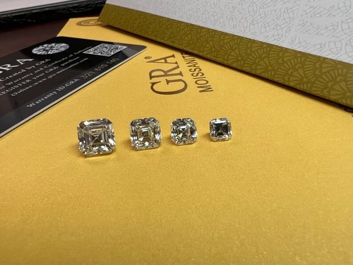 Pietre moissanite taglio asscher certificate GRA (D VVS1) tutte le taglie - Foto 2 di 8