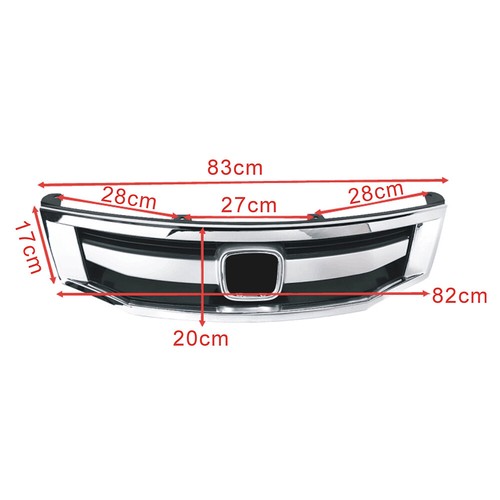FOR 2008-10 HONDA ACCORD 4DR SEDAN CHROME TRIM JDM SPORT FRONT BUMPER MESH GRILL - Picture 3 of 6