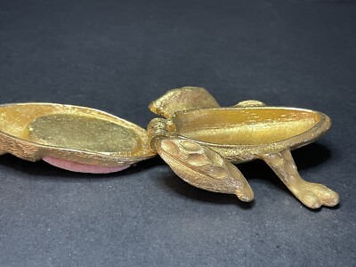 Vintage Gold Tone Metal Frog Signed Rosenfeld by Florenza Pin
