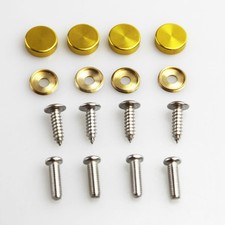 Screw Cap Gold Set Of 4 Rust Free License Plate Frame Holder Lifetime Warranty Screw Cap Gold Set Of 4 Rust Free License Plate Frame Holder Lifetime Warranty