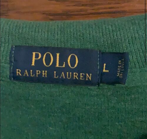 Polo Ralph Lauren Sweater Mens Large Green Quarter Zip Long Sleeve - Picture 3 of 4