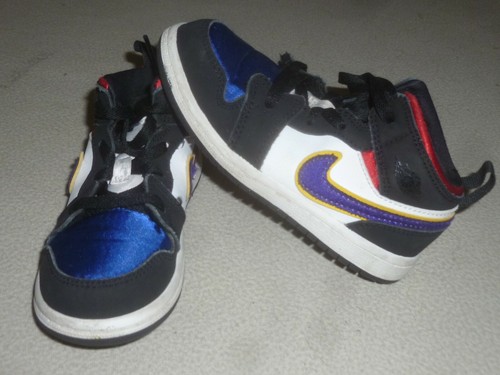 NIKE AIR JORDAN RETRO 1 MID SE LAKERS SHOES BQ6933-005 9C TODDLER MULTI  COLOR | eBay