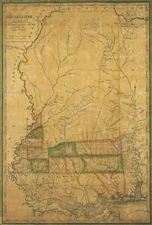 16" X 24" 1820 Map of Mississippi : constructed from the surveys in the Gener