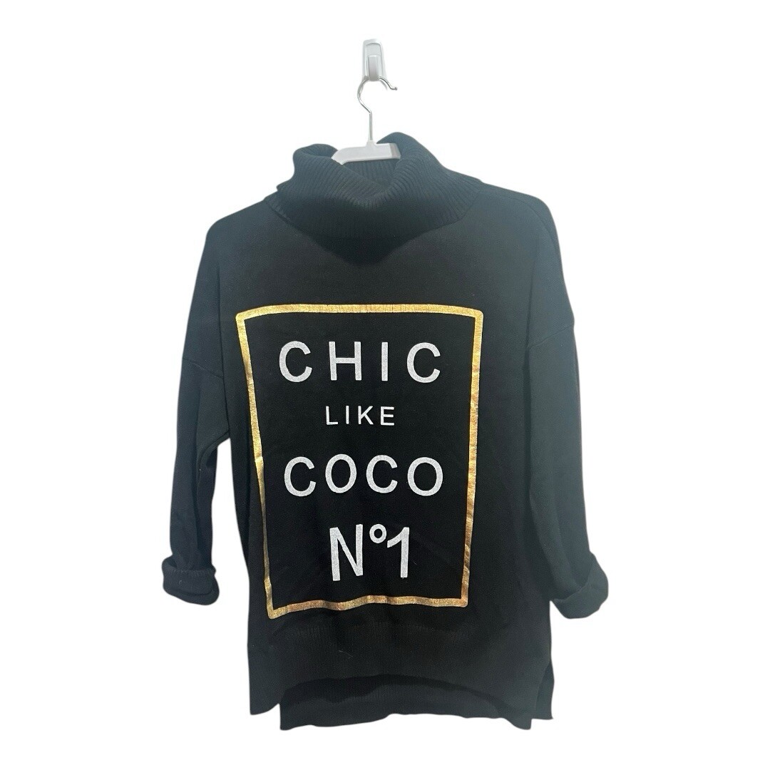 Bella Amore Chic Like Coco Black Couture Sweater Splashed Design