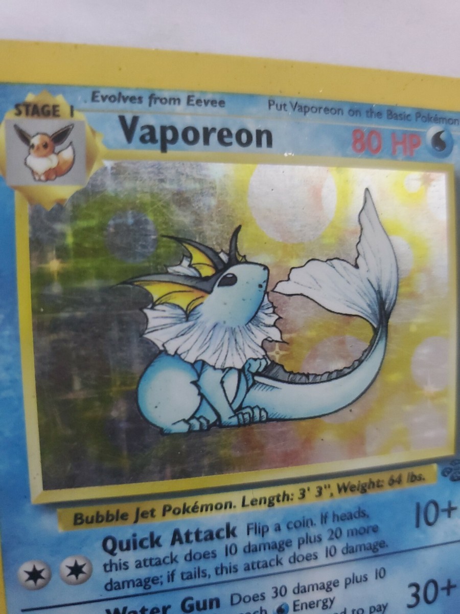 Vaporeon Jungle Holo Pokemon Card Base Fossil WOTC | eBay