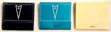 Set of 3 1968 Pontiac Wide-Tracks Matchbooks in Model Colors, Intact & Unstruck