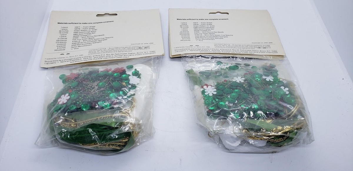 Kit Ornement De Noël Walco Starry Tree – Perles Et Paillettes – Vintage USA – NOS
