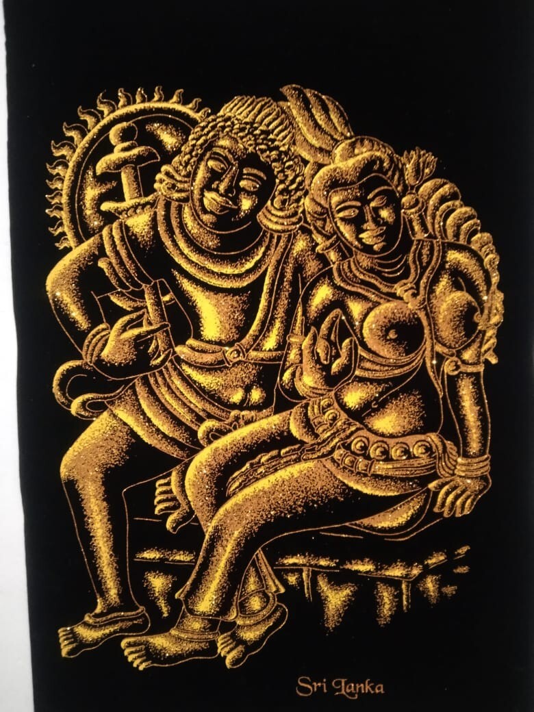 100% Handmade Ship Sri Lanka Unframed Colorful Velvet Wall Hanging