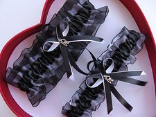 NEW Sexy "Exchange Vows" Wedding Garter Black White Prom GetTheGoodStuff Love&nbsp;