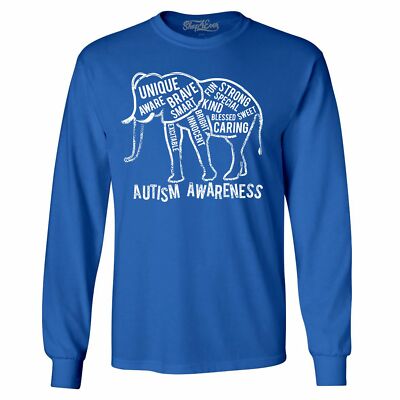 Autism Awareness Elephant Long Sleeve Unique Strong Blessed Fun Shirts