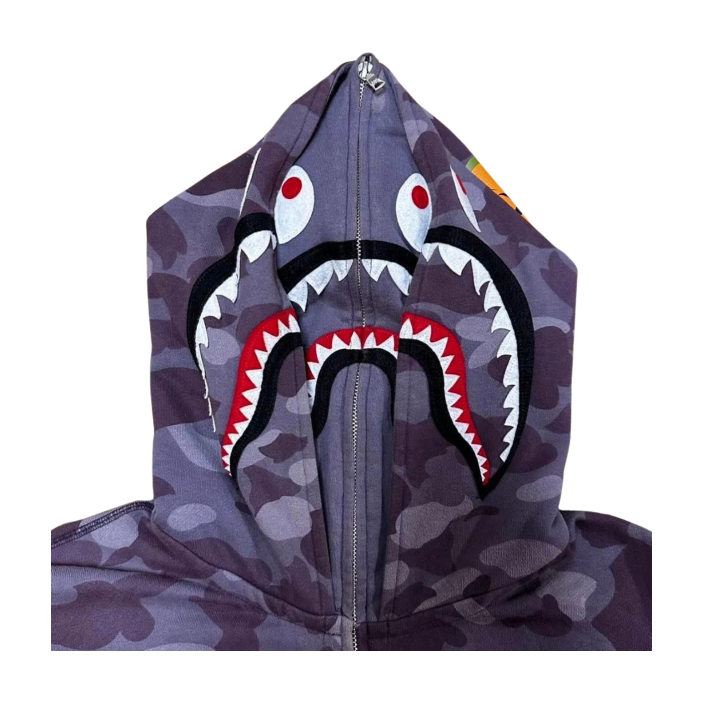 A BATHING APE (BAPE) Felpa con cappuccio doppio squalo A Bathing Ape taglia XL full zip usata