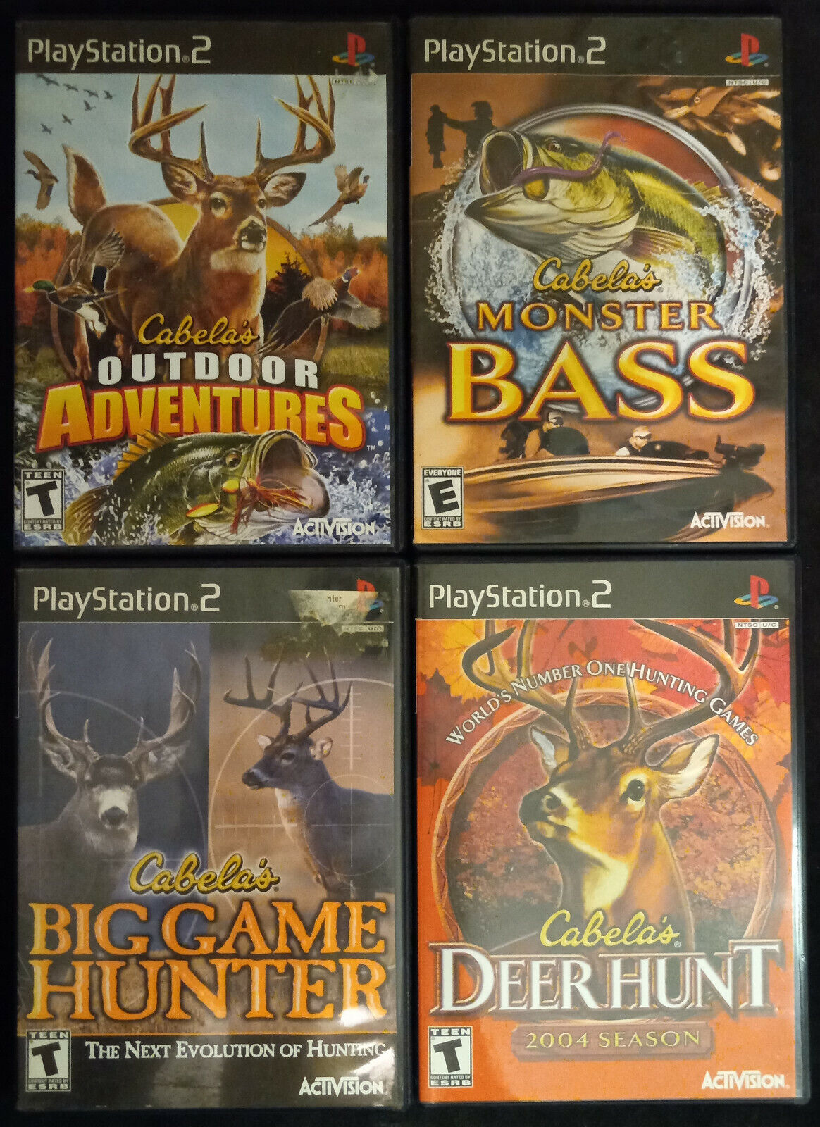 Lot of 4 Cabela's Outdoor Hunting Video Games: Playstation 2 - PS2 -  Activision