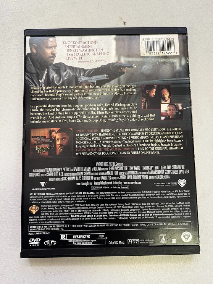 Training Day (DVD, 2001, Snapcase) NEW - Image 2 of 2