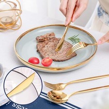 40 Piece Gold FlatwareSet,Stainless Steel Serves8 ,Includes Forks Spoons Knives