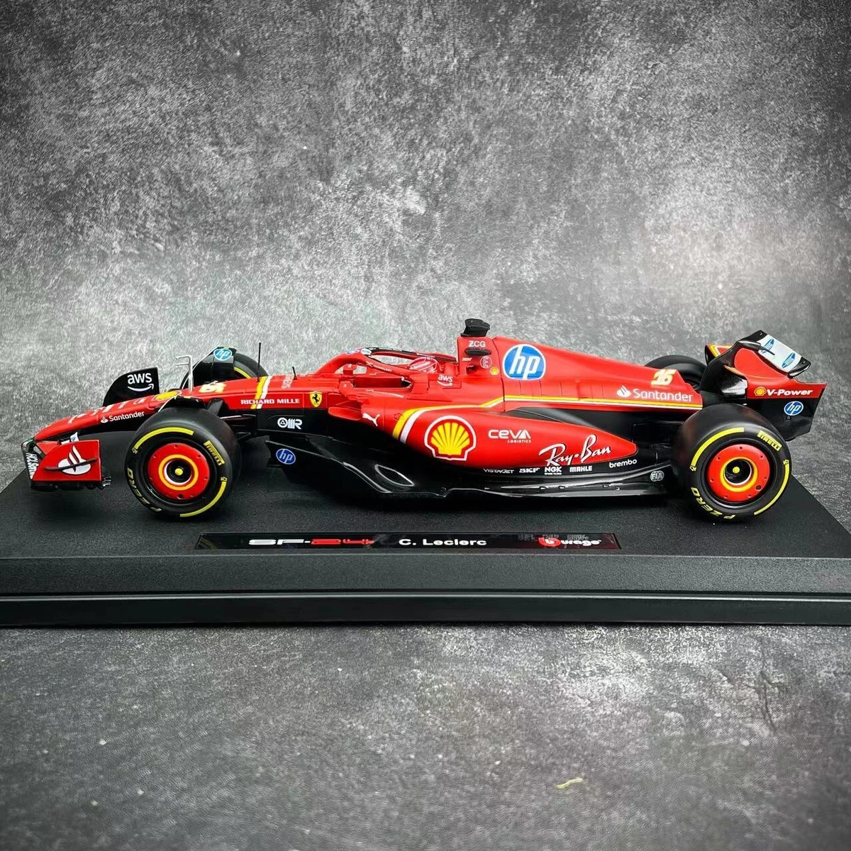 Bburago 1/18 Scuderia Ferrari diecast F1 Model F-24 2024 GP
