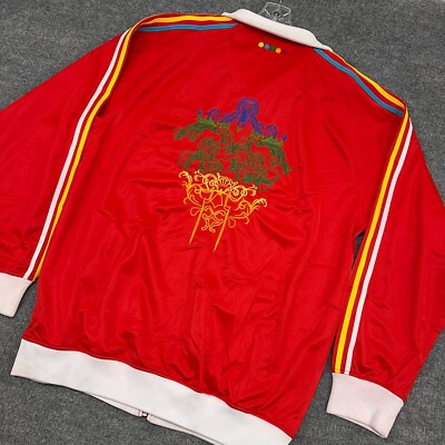 Coogi Track Jacket Men 3XL Red Full Zip Hip Hop Streetwear Warmup Embroidered