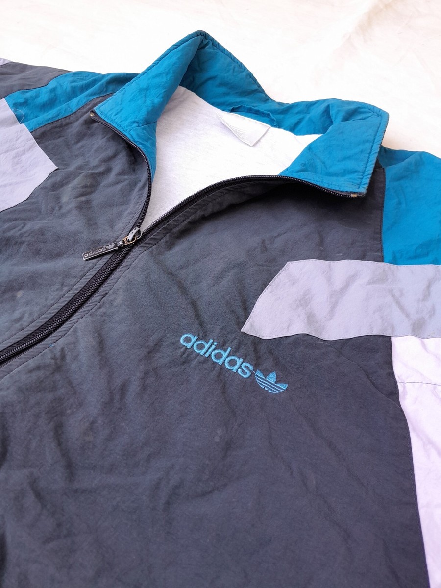 Vintage Adidas Track Jacket Mens XL Black Oversized D8 F192