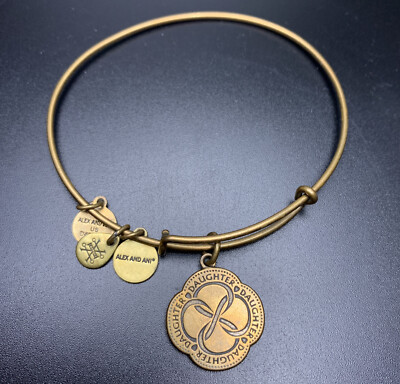 Alex and Ani Infinite Love Daughter Bracelet Brass Tone Bangle