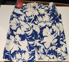 Merona Blue/White Swim Trunks Size S NEW