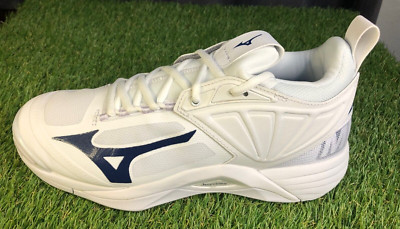 Mizuno Women's Wave Momentum Volleyball Shoes Size 10 White Navy Blue  *NEW*