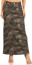 Women's Juniors/Plus Size Long Pencil Stretch Twill Skirt