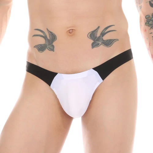 Men Ice Silk Thongs Briefs Sexy T-Back Patchwork Underwear G-String Panties❤ - Picture 33 of 47