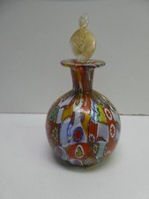 VINTAGE MURANO ART GLASS MILLIFIORI DECORATIVE SCENT BOTTLE PERFUME GOLD FLAKE