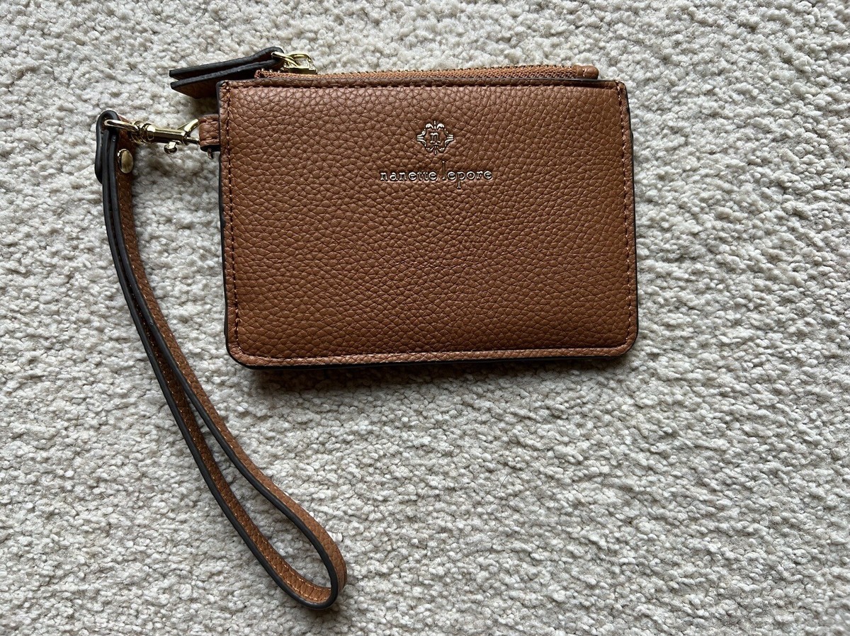 Nanette Lepore Women's Leather Credit Card Wristlet Wallet Camel