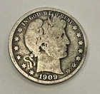 1909  Silver Barber Half Dollar G #193