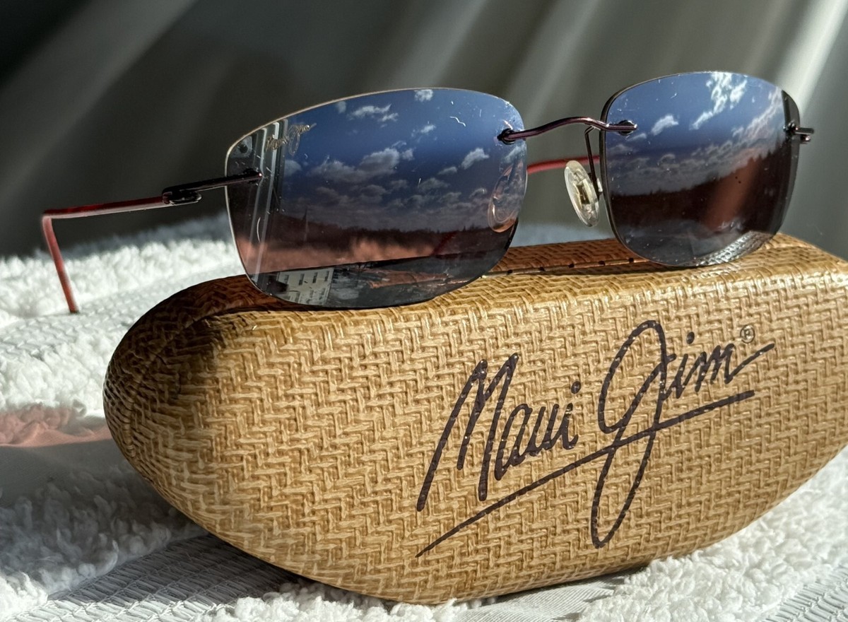 Maui Jim Myna MJ 718 07 Titanium Burgundy, Red Frame, Maui Rose