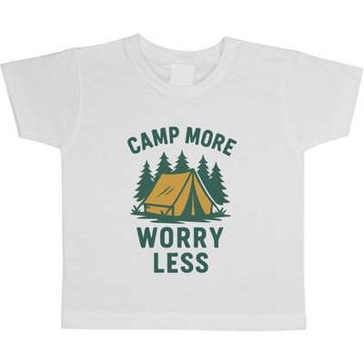''Camp More Worry Less'' Kinder / Kinder Baumwoll T-Shirts (TS055487)
