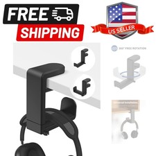 Headphone Hook - Under Desk Headphone Holder with 360-Degree Adjustable Rotat...