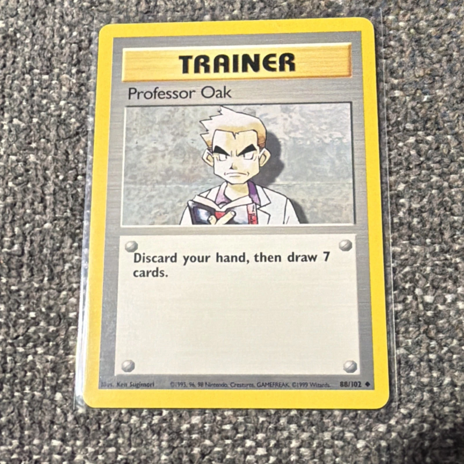 Professor Oak 088/102 Base Set Shadowless Edition Regular Uncommon