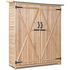Outdoor Storage Shed Solid Wood Garden Tool Shed with Water-Resistant