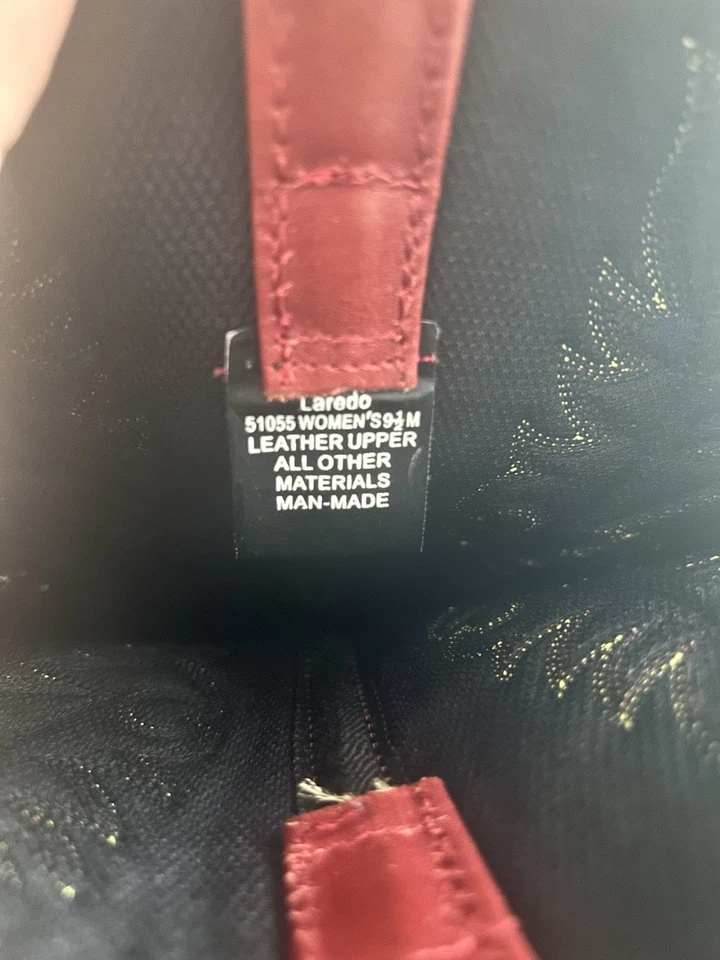 Botas de cuero para mujer Laredo rojas talla 9,5 Foto 3 de 4