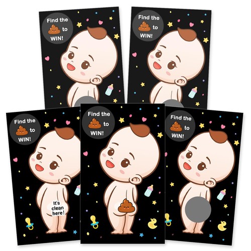 Baby Shower Games 40 Raffle Cards, Baby Shower Prizes, Silly Activity for Ice...