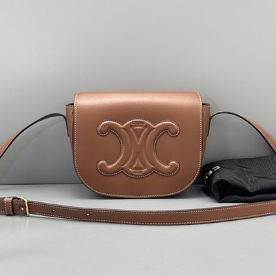 CELINE Triomphe Saddle Small Caramel Smooth Calfskin Crossbody Bag Duty Paid