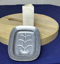 VTG Wilton Armetale Pewter Footed Meat Tray Small Platter Tree & Well 7" NWT