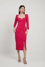 Karen Millen Bodycon Midi Dress UK6 in Pink RRP £259