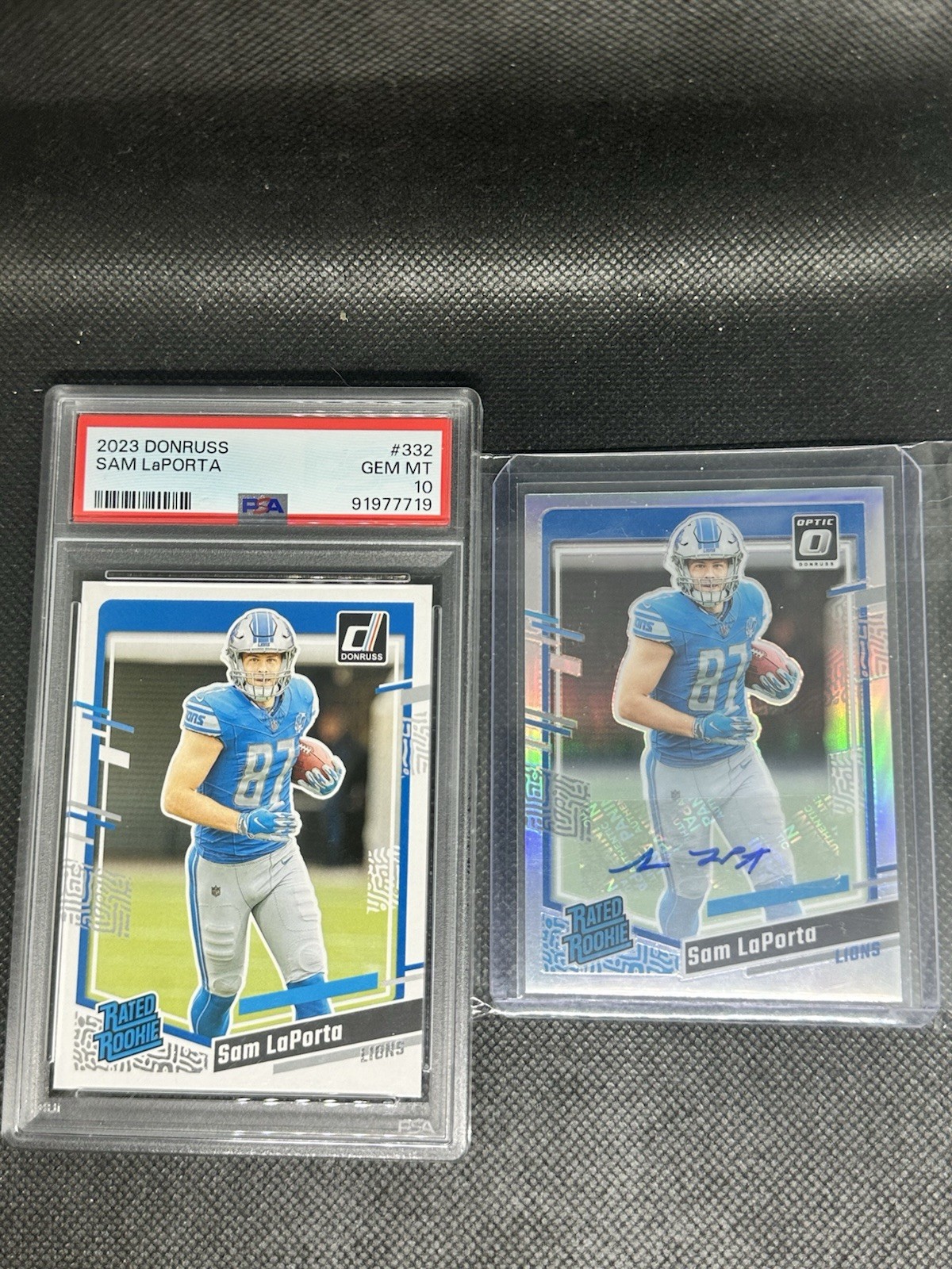 2023 Donruss Sam Laporta AUTO ROOKIE RR & PSA 10 Panini Optic RR RC