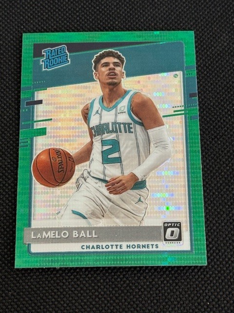 2020-21 Panini Donruss Optic - Rated Rookie LaMelo Ball #153 Green Pulsar Prizm