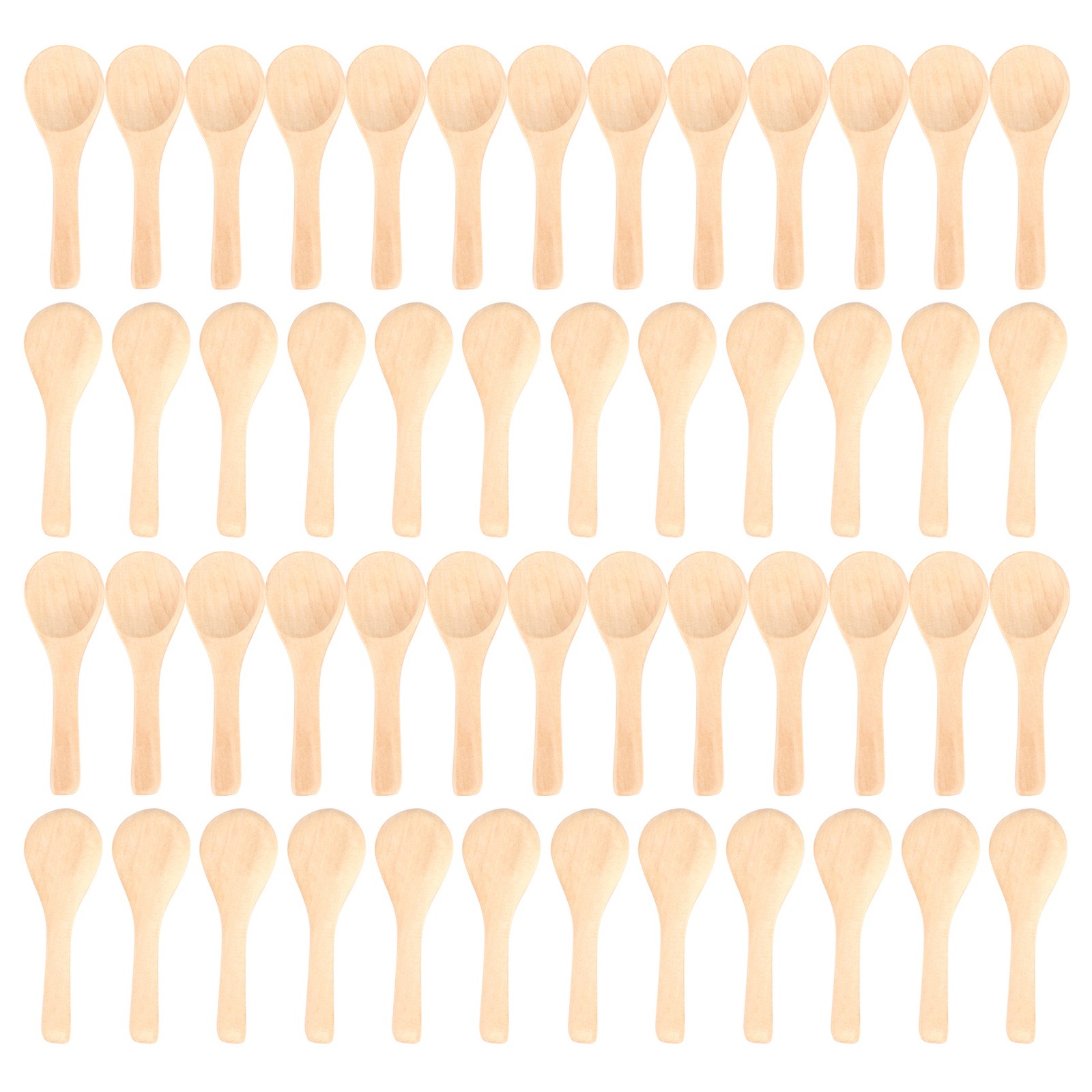 50 Pieces Small Wooden Spoons  Nature Spoons Wood Honey Teaspoon Cooking9390