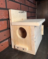 Squirrel House Nesting Box - Wood 3in Access Hole - Swinging Cleanout Hole